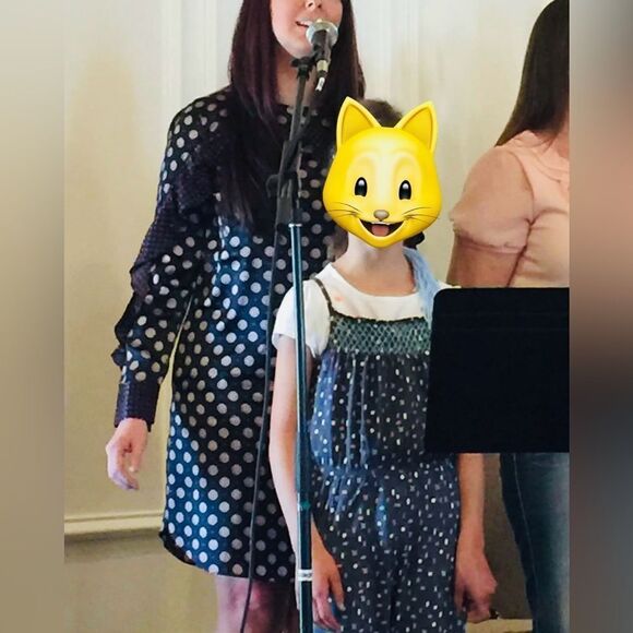 Banana Republic Foulard Ruffle Yoke Sleeve Shift Silk Dress Navy Burgundy 4 - Picture 2 of 11